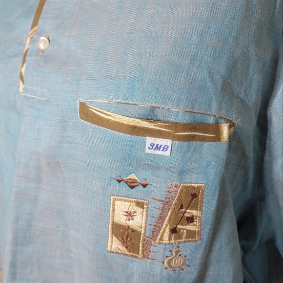 SMB Blue Dashiki Top - Picture 2 of 6